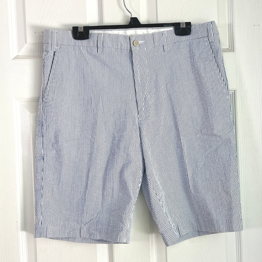 Britches Seersucker Shorts 38W Mens Striped Blue White Preppy Summer Bermuda‎
